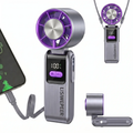 Portable Handheld Rechargeable High-Speed Fan with 199 Speed Settings, Foldable Design, Ice-Cooling Function, and a 5600Mah Power Bank Capability,A Fan Suitable for Summer Travel, Vacations, and Both Outdoor and Indoor Activities.